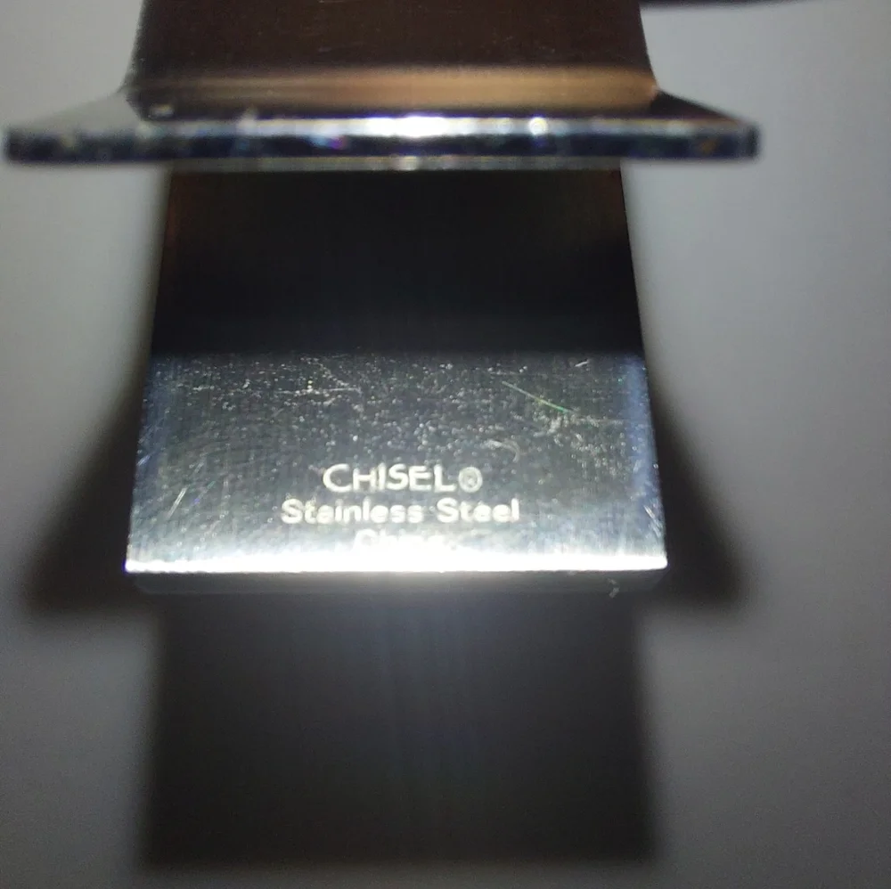Chisel stainless steel Polished Tiger's Eye money clip